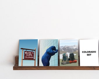 Colorado Postcard Set of 3 (Welcome to Colorful Colorado, Big Blue Bear, Backpacking