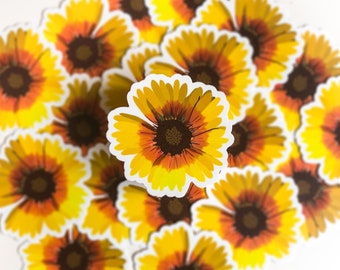 Firewheel Sticker | Waterproof Vinyl Indian Blanket Sticker | Digitally Illustrated Flower Die Cut Sticker