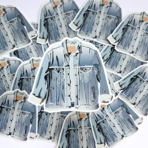 Denim Jacket Sticker | Jean Jacket Die Cut Sticker | Waterproof Vinyl Vintage Jacket Sticker