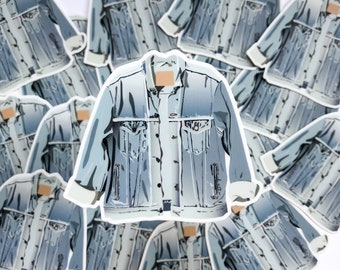 Vintage Denim Jacket Sticker | Waterproof Die Cut Vinyl