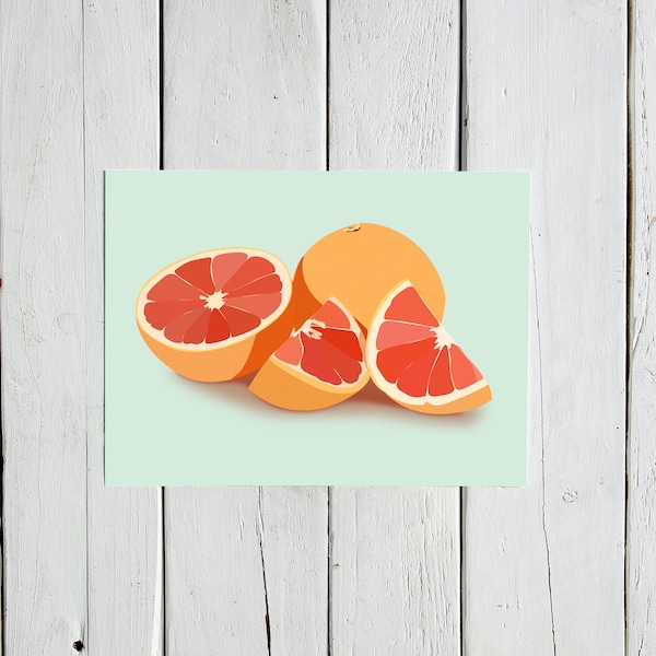 Grapefruit Print - Etsy