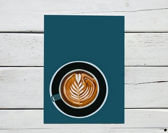 Latte Art Postcard | Coffee Notecard | Latte Art Print