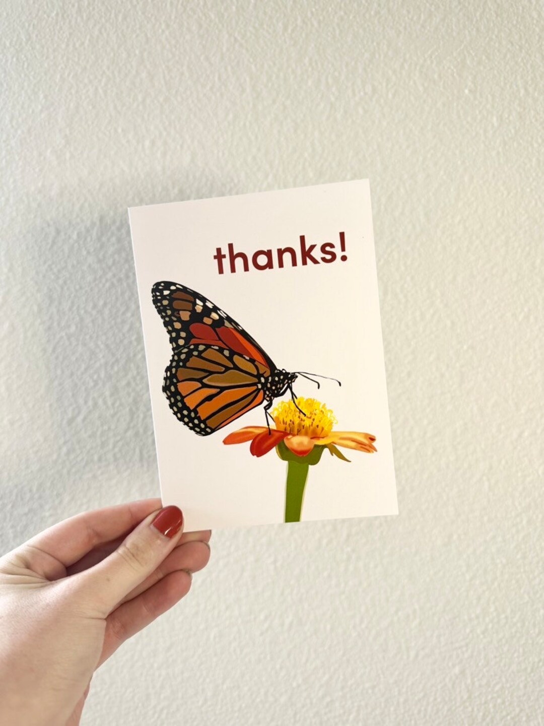 Monarch Butterfly Thank You Card | Butterfly Greeting Card - Etsy