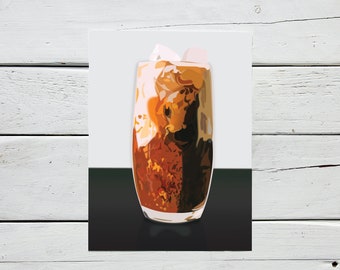 Iced Coffee Illustration Print | Cold Brew Art, Coffee Lover Gift