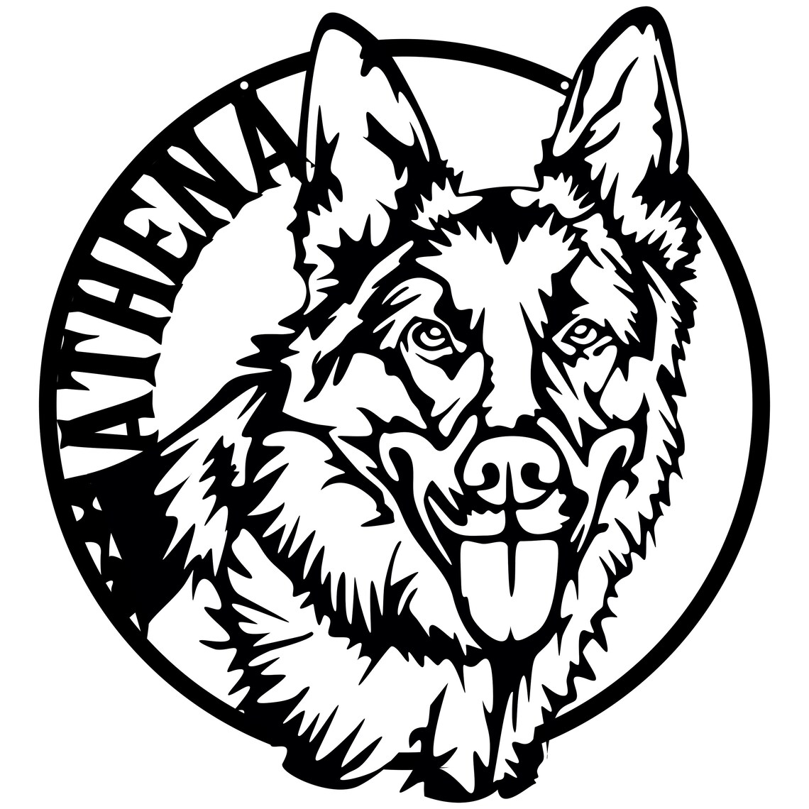 German Shepherd Custom Name Sign Customize Dog Name Metal Etsy