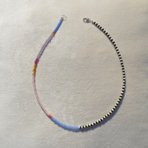 Tiny Seed Bead Choker, Funky Necklace, Thin Neon Necklace Rainbow Bright Accessories, Women Gift, Beadwork Necklace Miyuki Bead, Trending