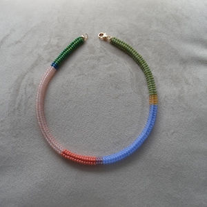 Seed Bead Rope Necklace, Colorful Miyuki Seed Bead Necklace, Slow Fashion Beadwork Boho Choker, Funky Jewelry Trending Now, Neon Choker