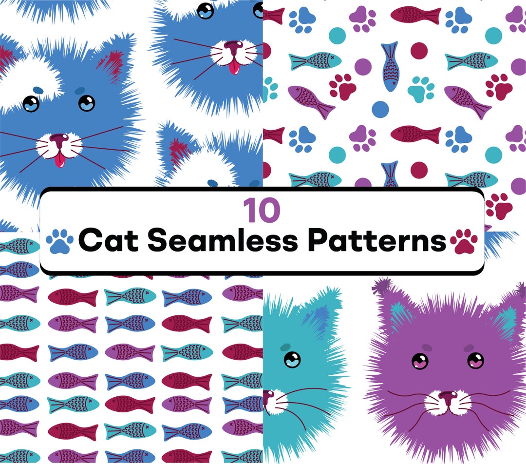 Downloadable Png Fun Colourful Patterns, Playful Cat Patterns for Kids ...