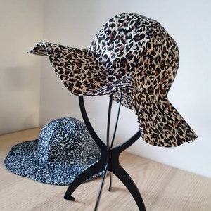 Animal Print Folding Sun Hat 