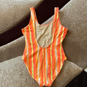 90's Tie Dye Neon Speckled Abstract One Piece Swimsuit