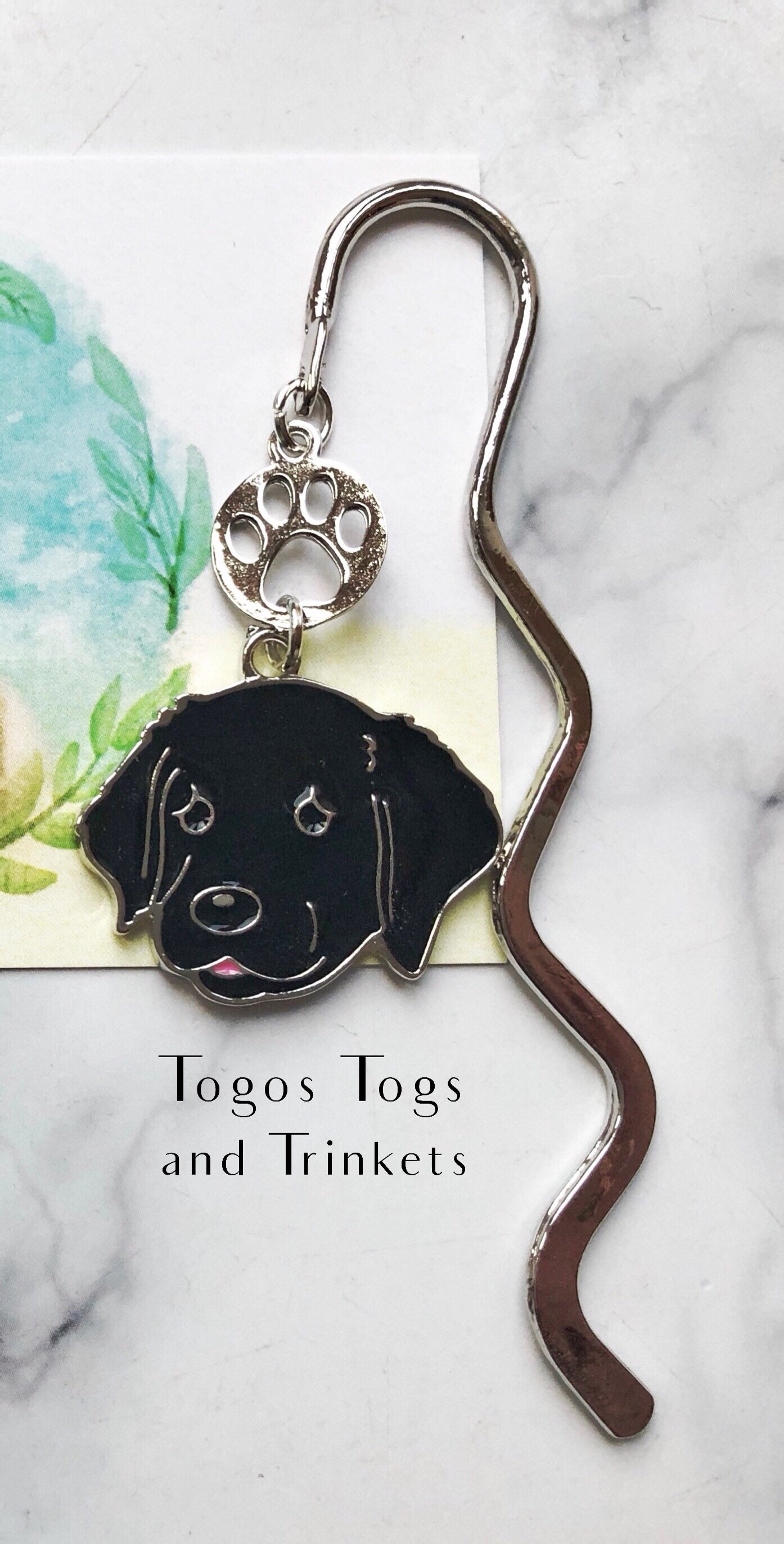 Labrador Bookmark Black Labrador Paw Print Bookmark - Etsy UK