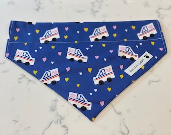 USPS Love Mail Truck Hearts Dog Bandana