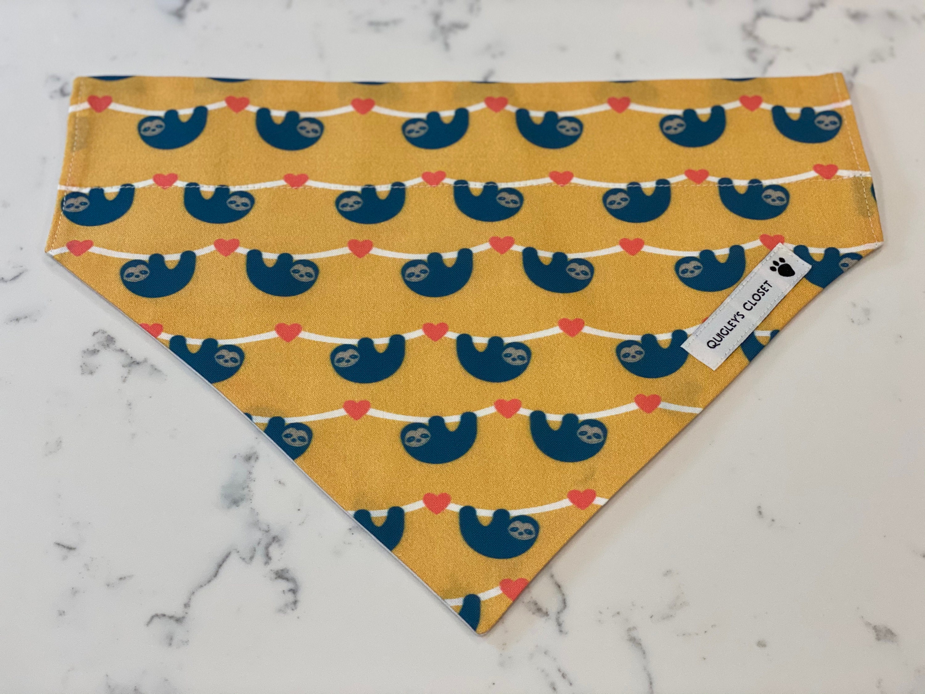 Sloth Love Heart Dog Bandana