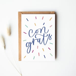 Felicitaciones Tarjeta de confeti / Tarjeta de felicitación / Graduación / Boda / Buenas noticias / Compromiso / Anuncio