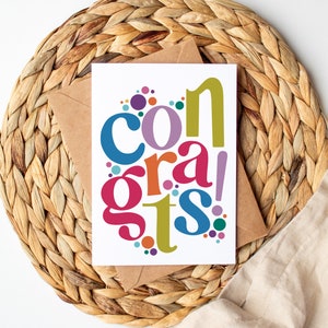 Felicitaciones Wild Bubble Card / Tarjeta de felicitación con sobre / Graduación / Promoción / Boda y Compromiso / Embarazo / Buenas Noticias