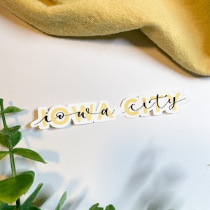 Iowa City Overlay Sticker | Vinyl Sticker | Waterproof Sticker | College Collection
