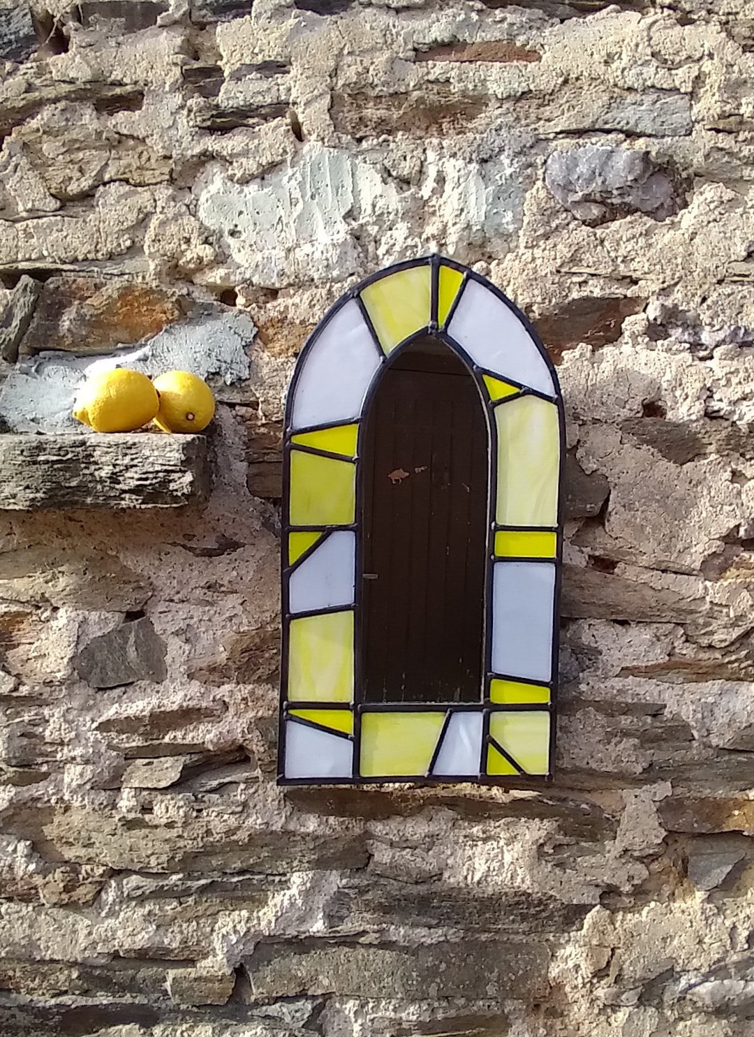 Leaded Stained Glass Arched Mirror. Etsy
