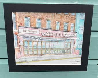 Morellis Ice Cream Palour Broadstairs Seaside Landmark Print Mounted