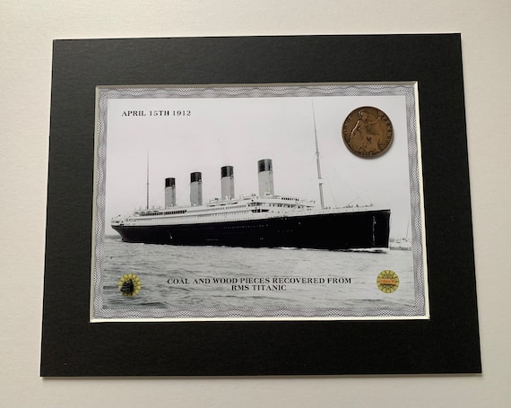 Titanic Relic Display: Recovered Coal, Wood & 1912 Penny - Etsy