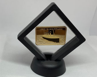 Titanic memorial Gold Plated Ingot  in frame 1912 commemorative and Novelty Titanic Banknote