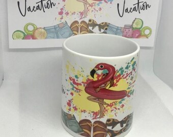 Beach Vacation Mug: Holiday Themed 11oz Sublimation Print