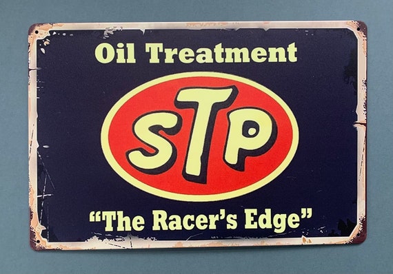 STP Oil Distressed Look Reproduction Aluminum Weather Proof Sign