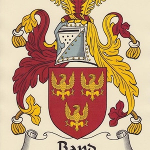 Coat of Arms  A4 Parchment Print Heraldry of your Surname