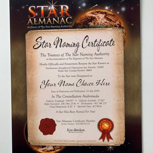 Name a STAR Unique Personalised Gift for Birthdays,Weddings,Anniversary,Christenings