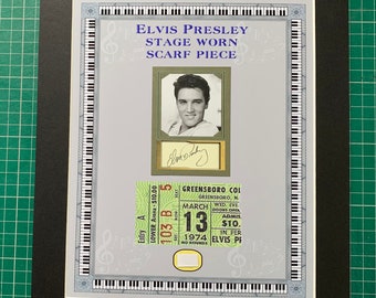 Elvis Presley The King Worn Concert Scarf Piece Large Montage Memphis Legend USA