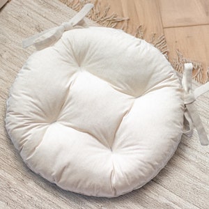 Linen round cushions, solid color cushions, chair cushions