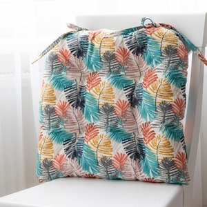 Water Resistant U-Shape Chair Cushion: Cotton Blend, Hollow Fiber Fill