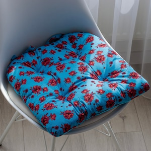 Cojín para silla en forma de U: mezcla de algodón y poliéster con lazos