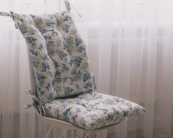 Blue chair pads with ties clearance