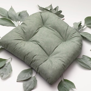 U-Shape Chair Cushion: 100% Cotton Seat Pad with Ties