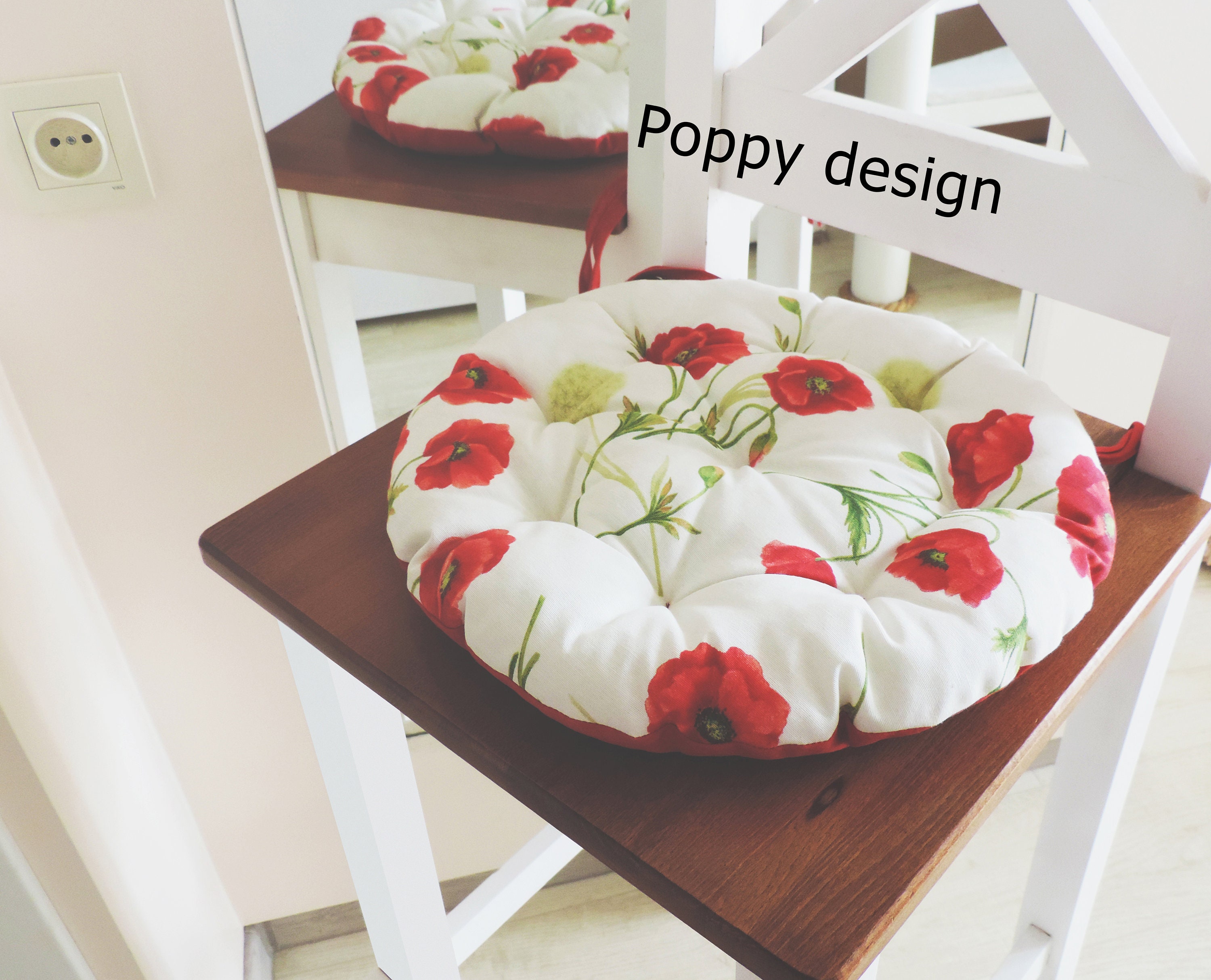 Handmade round pillow for chairs floral pillow chairs Etsy