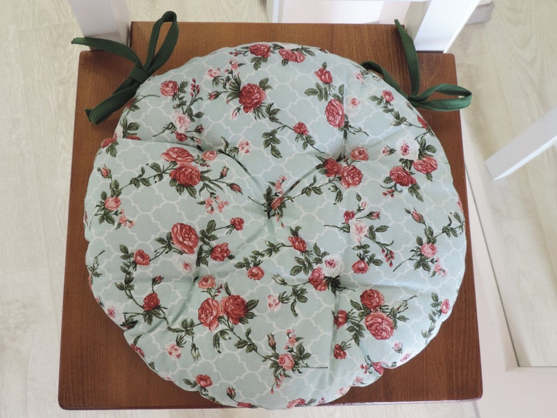 Round chair cushion round seat cushion floral cushion pad Etsy