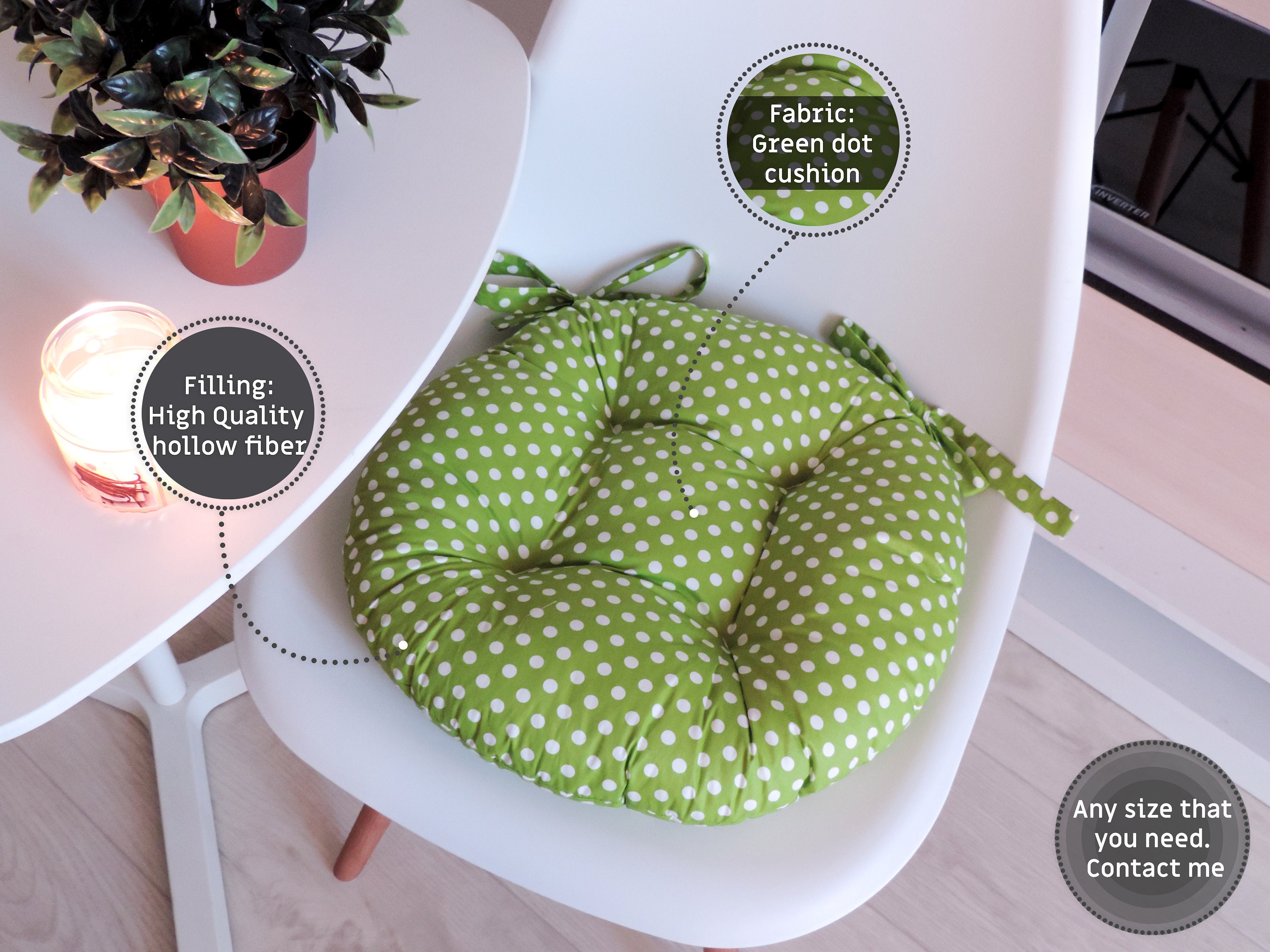 Polka Dot Round Cushion for Chairs Chairs Cushions Chair Etsy Australia