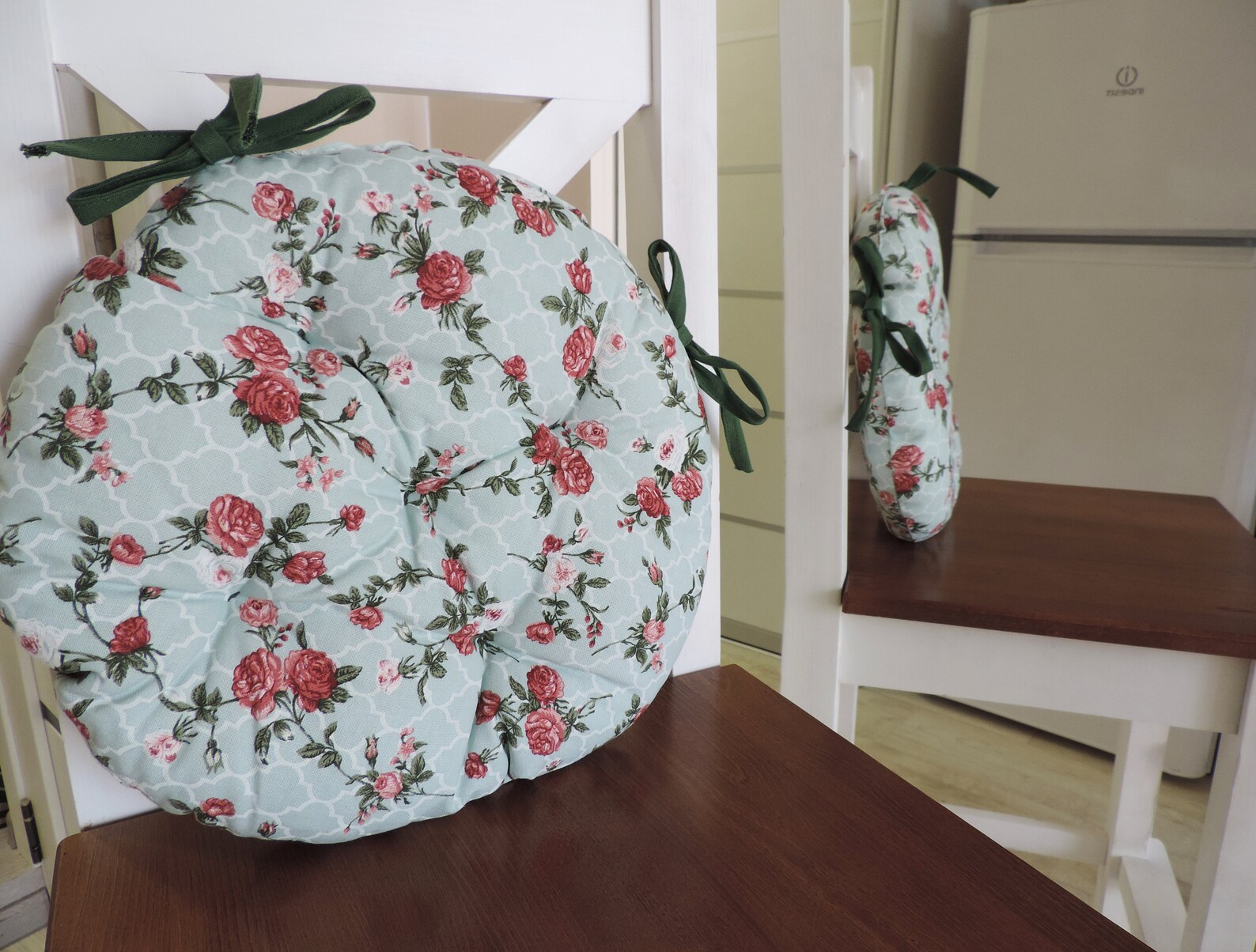 Handmade round pillow for chairs floral pillow chairs Etsy