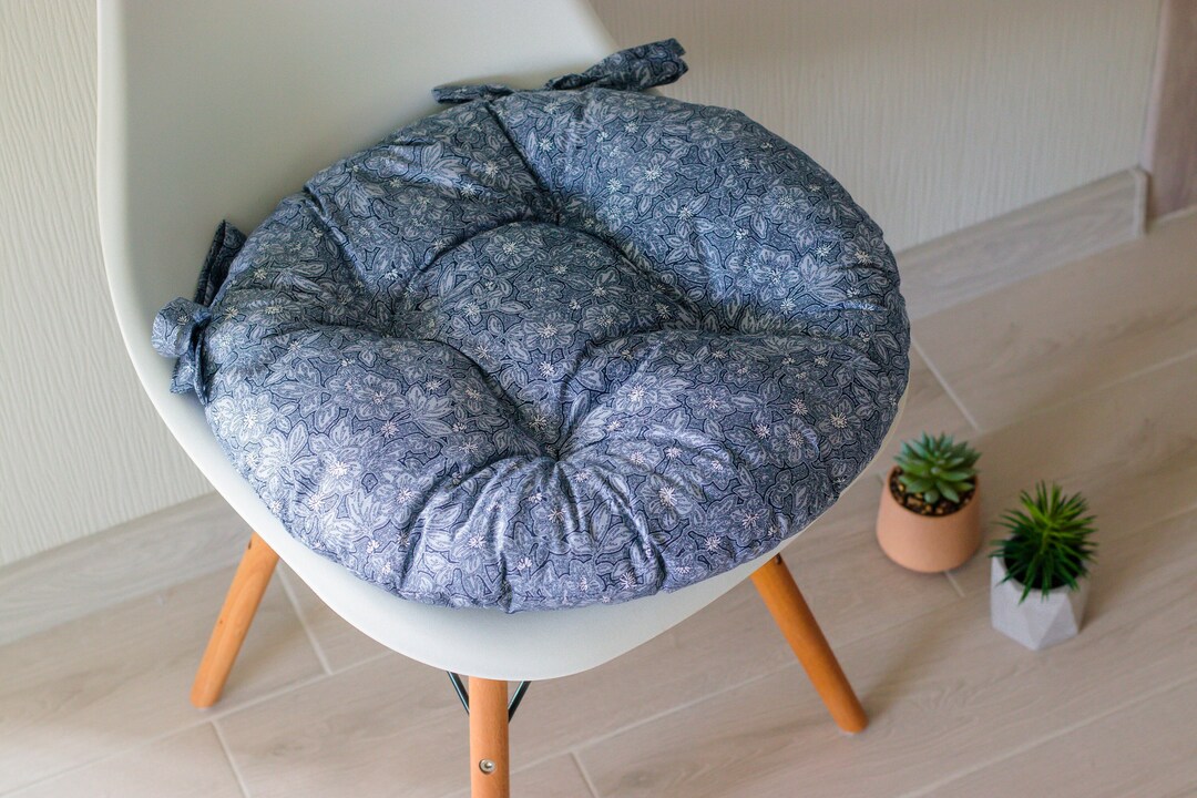 Handmade Round Cushion for Chairs, Chairs Cushions, Floral Cushion