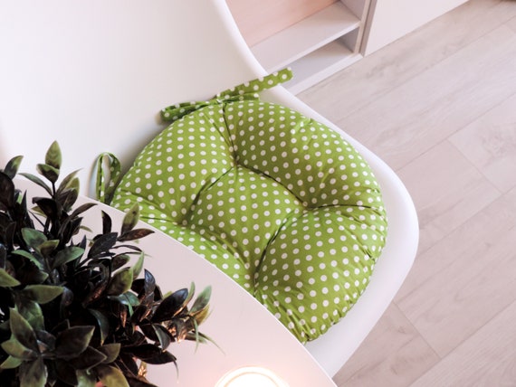 Polka Dot Round Cushion for Chairs Chairs Cushions Chair Pads With Ties Etsy