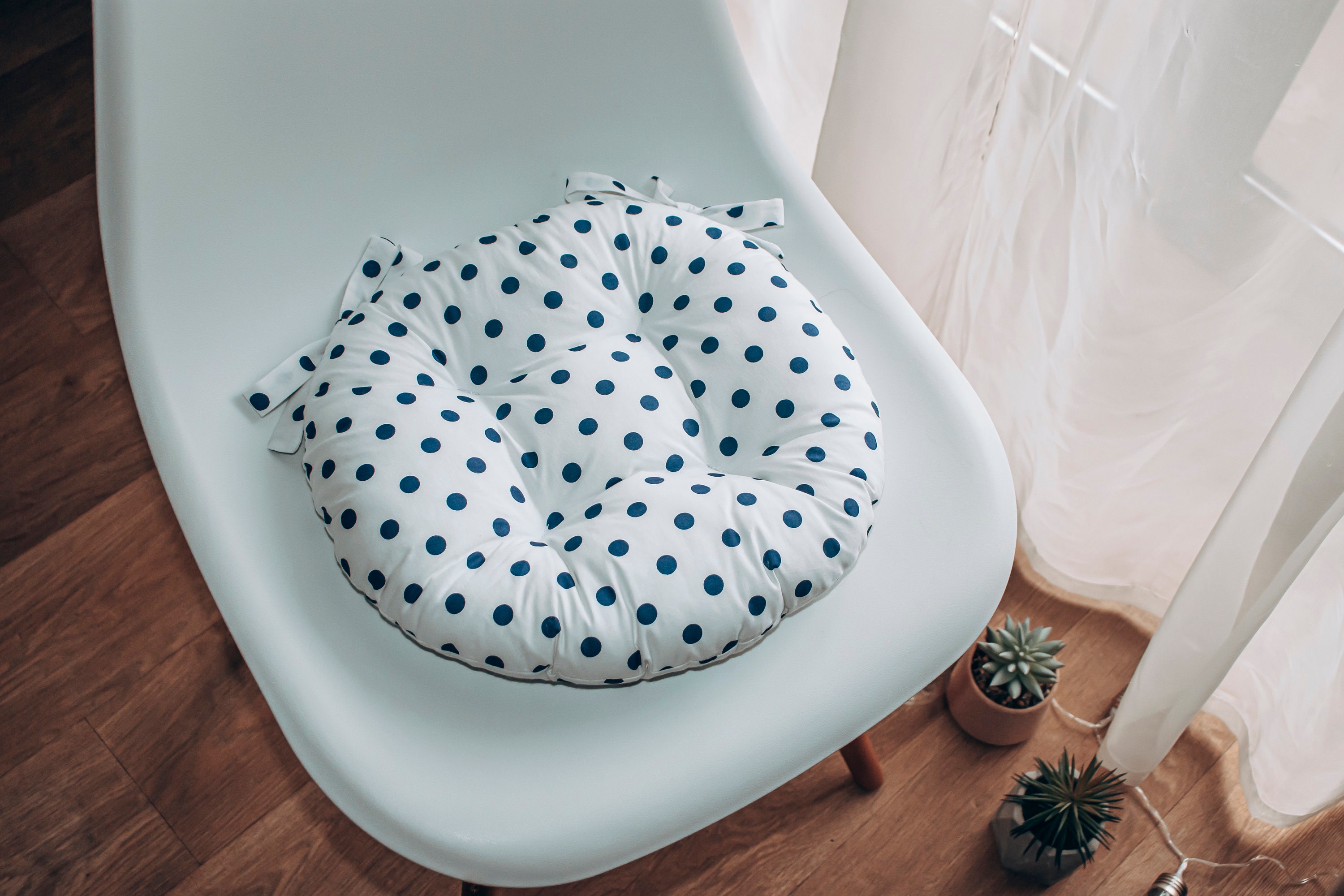 Polka Dot Round Cushion for Chairs Chairs Cushions Chair Etsy