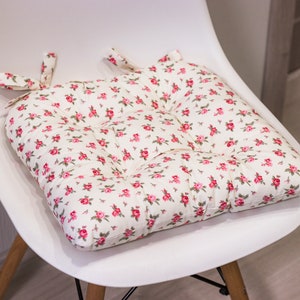 U-Shape Chair Cushion: 100% Cotton Pad with Ties