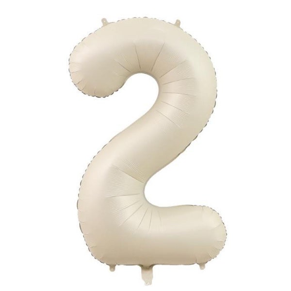 Extra Large 40 Inch -Number Balloon Bone Matte Color