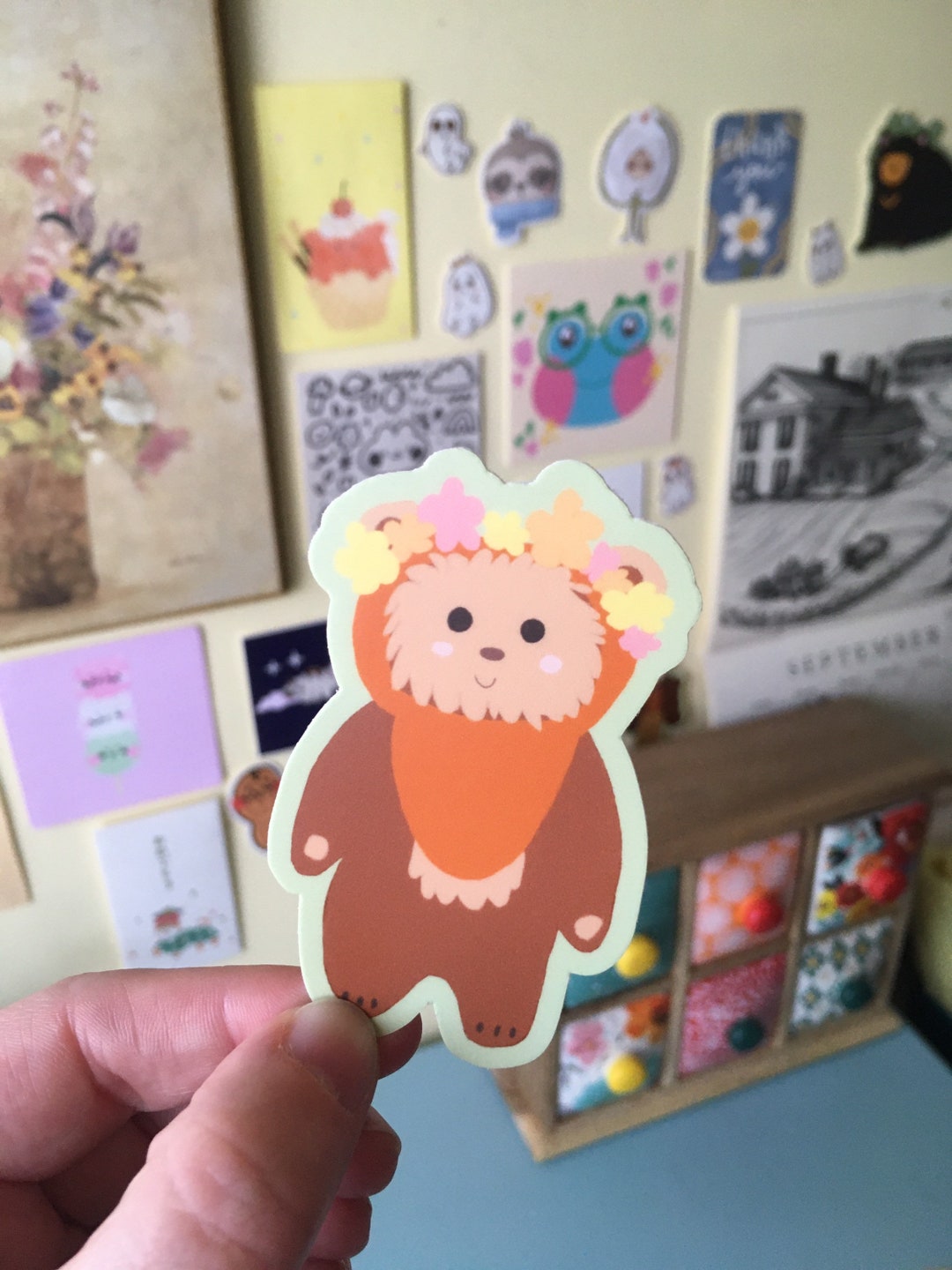Ewok in a Flower Crown Sticker - Etsy