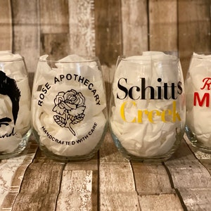 Schitt’s Creek Wine Set 4pk, Schitts Creek, Funny Wine Glass, Wine Lover Glass