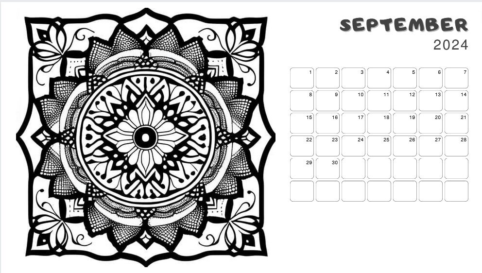 Mandala Calendar 2024. Printable Calendar in Two Sizes: A4 and A3. Pdf ...