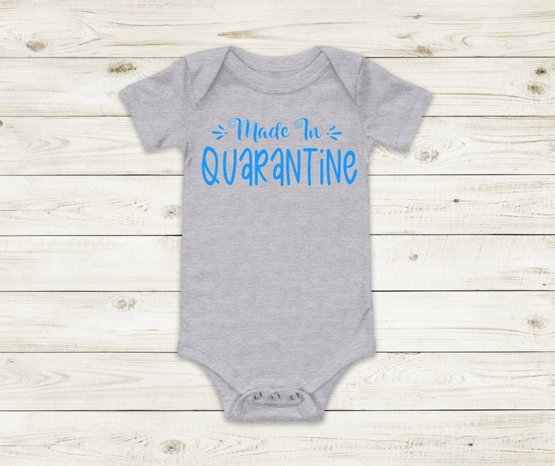 Made in Quarantine 2020 Infant Onsie New Baby New Year Blue