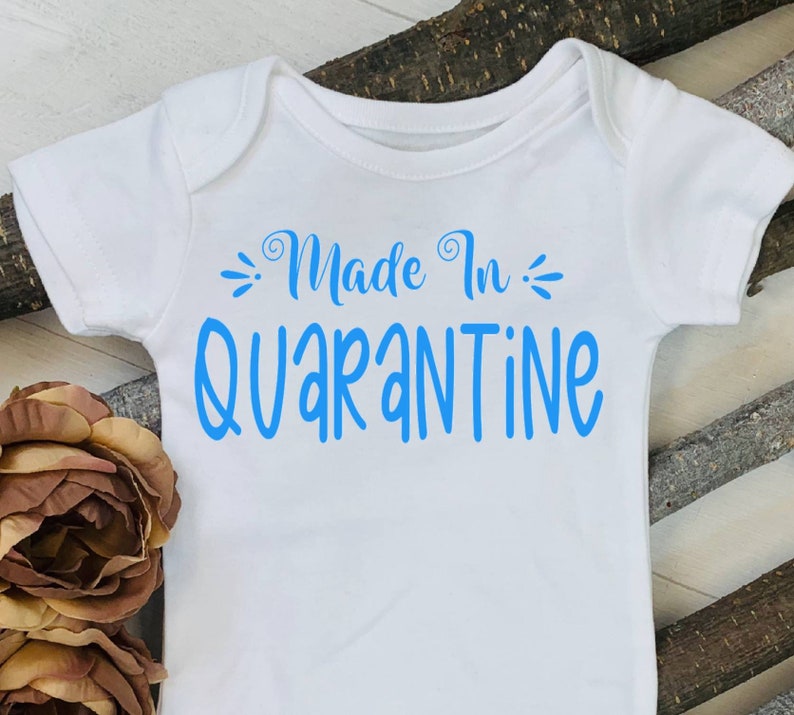 Made in Quarantine 2020 Infant Onsie New Baby New Year Blue