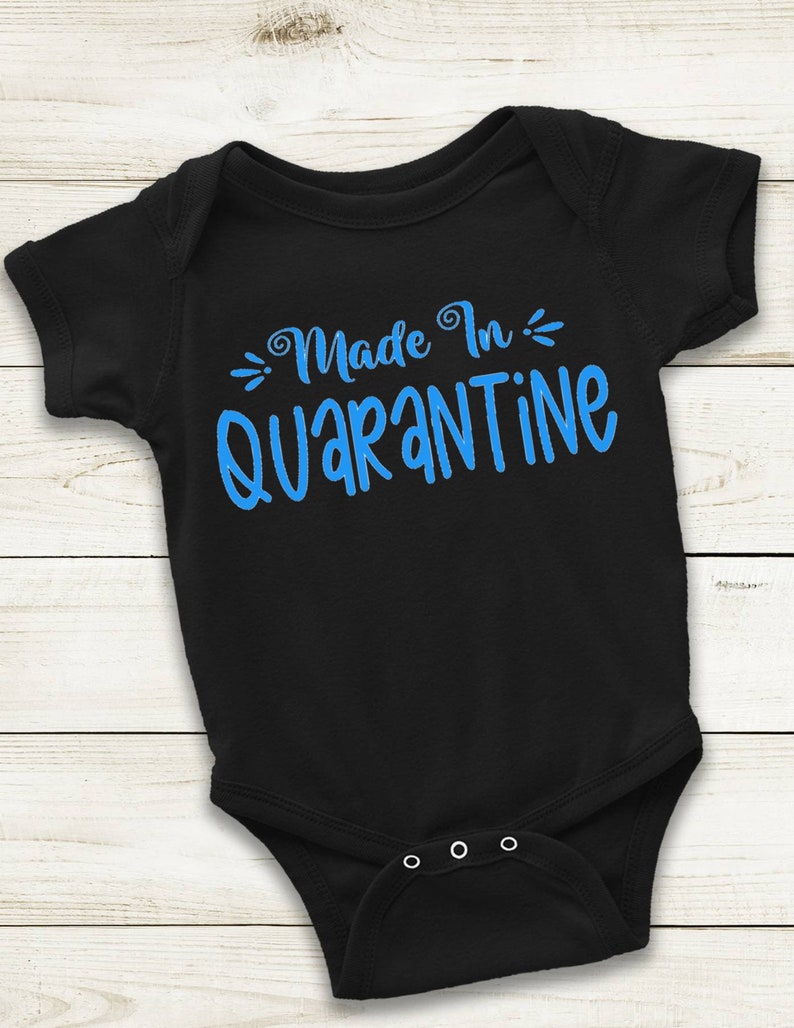 Made in Quarantine 2020 Infant Onsie New Baby New Year Blue