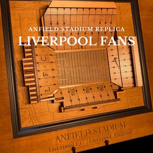 Liverpool Stadium Replica | Anfield Stadium | Sports Fans | Gift for Him & Her | Graduation | Father Day | Soccer | Laser Engraved Cut
